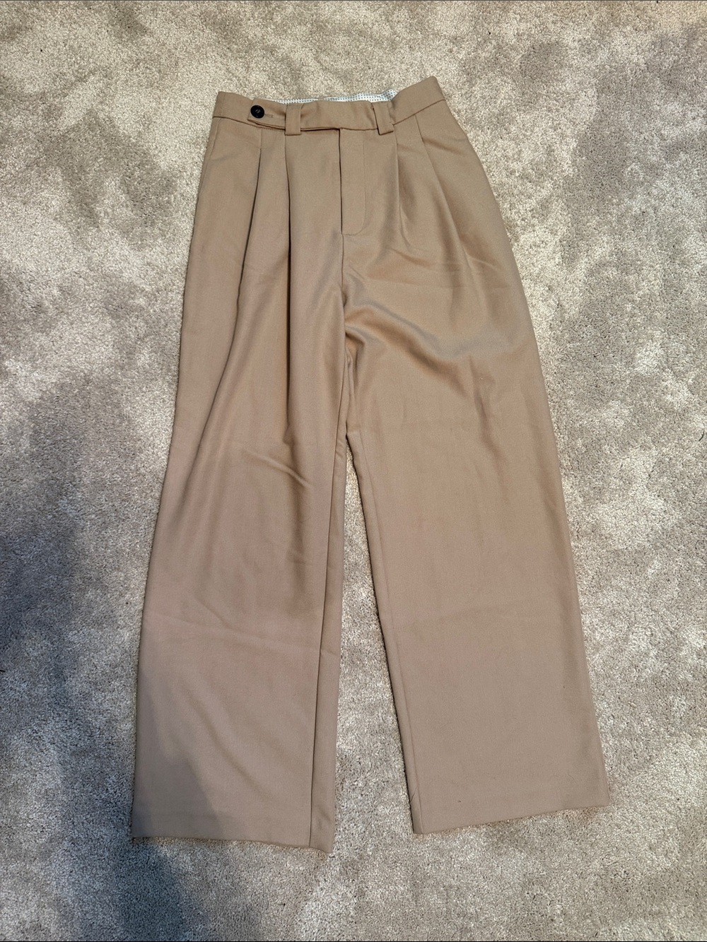 Women’s Pleated Wide-Leg Pants in Beige - Classic Trousers